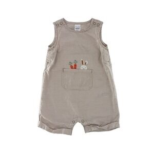 Carters Just One You 9M Striped Romper‎ Bunny Carrots Pocket Sleeveless